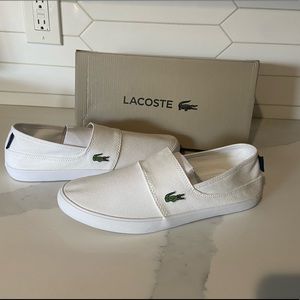 Brand New Lacoste Mens Slip on Canvas Shoes